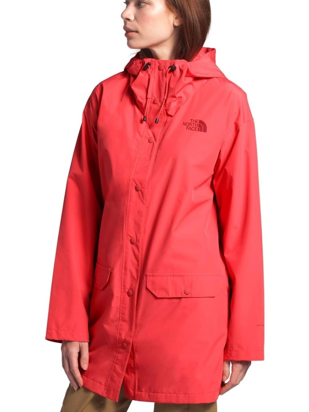 The North Face Woodmont Rain Jacket Parka Coral Pink Orange Size S Small